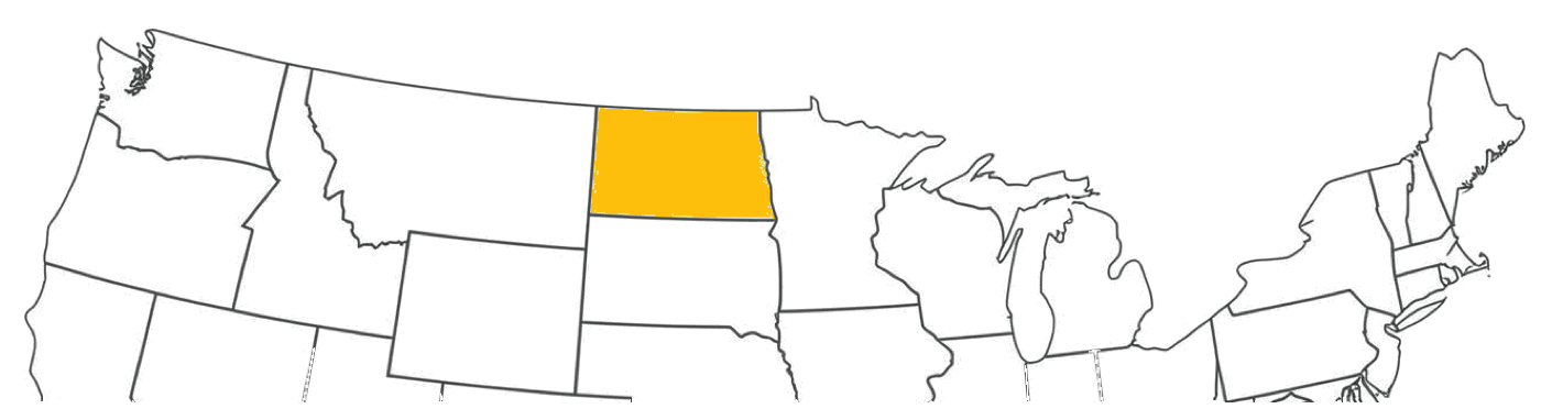 North US and North Dakota highlight map